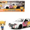 Jada Toys 1986 Toyota Trueno (AE86) RHD #25 W/ Aggretsuko Figure, Aggretsuko 33725 1/24 Scale Diecast Car