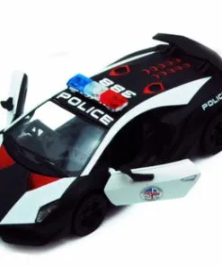 Lamborghini Sesto Elemento Police Car, Black - Kinsmart 5359DP - 1/38 Scale Diecast Model Toy Car