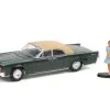 1965 Lincoln Continental Convertible And Woman In A Dress, Spanish Moss Green And Tan - Greenlight 97110B/48 - 1/64 Scale Diecast Model Toy Car