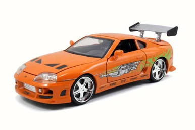 Jada Toys Brian's Toyota Supra Open Top, Orange - JADA 97168 - 1/24 Scale Diecast Model Toy Car