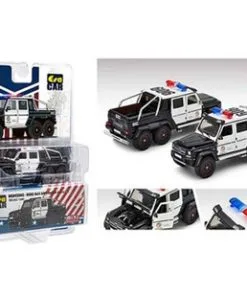 Mercedes-Benz G63 AMG 6x6 Policeand White - Era Car ESPMJ003B - 1/64 Scale Diecast Model Toy Car