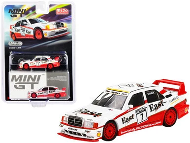 1991 Mercedes-Benz 190E 2.5-16 Evolution II , #7 "East" DTM "Deutsche Tourenwagen Meisterschaft" - Mini GT MGT00239-MJ - 1/64 Scale Diecast Model Toy Car